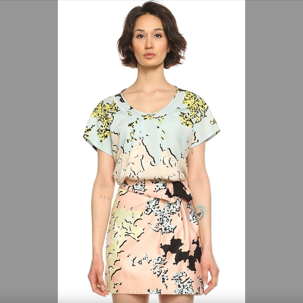 Diane Von Furstenberg Multicolor Abstract Mini Dress